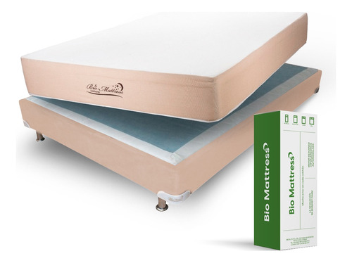 Colchon Con Box Bio Mattress King Size Roma Memory Foam Color Beige