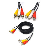 Cable De Audio/video 3 Rca Macho A Hembra | Negro / 4,5m