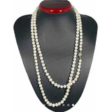 Collar 1,20 Metros Perlas Cultivadas Blancas Akoya Genuinas