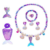Niña Fiesta Juego Bisuteria Juguete Sirenita Bead Collar Set