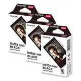 Kit 30 Filmes Papel Para Instax Mini Com Moldura Preta Black