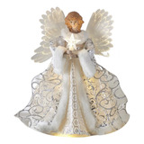 Boneca Anjo Acrílico Iluminado Decoração De Árvore De Natal