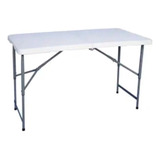 Mesa Resina Plegable Altura Ajustable Sunable Blanco 122cm