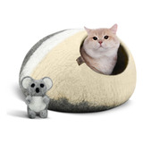 Purrz Eco Calming Mochi - Cama Tipo Cueva De Fieltro Para Ga