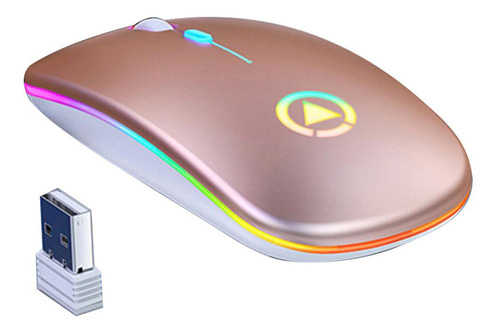 Ratón Inalámbrico Recargable Con Luz Led 2.4ghz Usb 1600dp