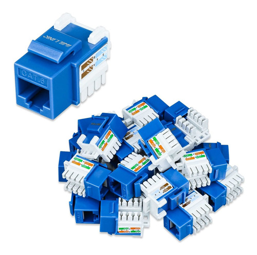 20 Paquetes Rj45 Cat6 Keystone Jack Inserto De 90 Grado...