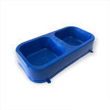 Comedero Bebedero Doble Perro Gatos Plato Plastico P/ Comida