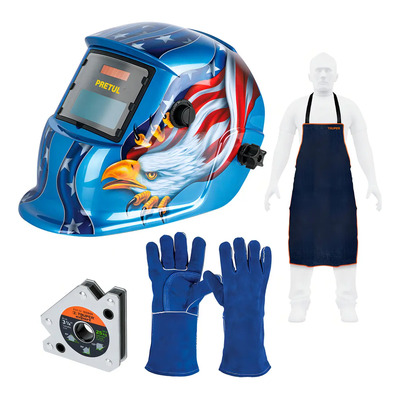 Careta Electrónica P\u002Fsoldar Con Escuadra Y Kit De Protección Color Azul Acero | Envío gratis