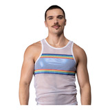Camiseta Regata Arrastão Masculina Pride Parade Gay Lgbt