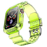 Malla Para Apple Watch 42/44/45mm C/bumper Clear Verde Neon