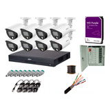 Kit Dvr 16ch 5mp, 8 Cam 5mp Full Color, 2tb, Fuente, Baluns