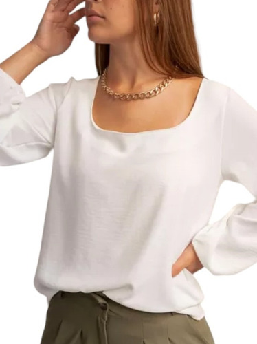 Blusa Nano, Crepe Escote Cuadrado #2326 