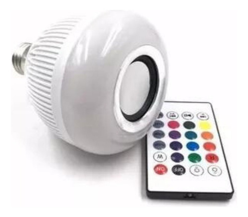 Lampada Led Com Som Bluetooth E Controle De Luz Colorida 12w