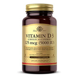 Suplemento Solgar De Vitamina D3 125 Mcg (5000 Ui) 240 Cápsu