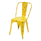 Silla Tolix Retro Metal Amarillo Hogar Comedor Restaurante