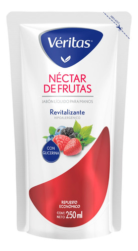 Jabon Liquido Nectar De Frutas Veritas Doypack X 250 Ml