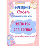 Impresiones A Color A4 75gr X200 Paginas Doble Faz