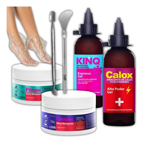 Kit Calox Kinq Gel Amaciante Emoliente Cora Spa Pés Mãos