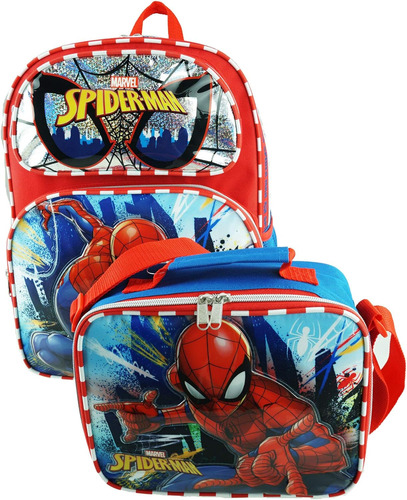 Mochila Grande Con Almuerzo De 16 Pulgadas De Marvel, Spi...