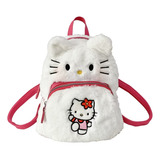Mochila Versátil Con Diseño De Gato Hello Kitty De Anime, Bo Color Blanco Diseño De La Tela Liso