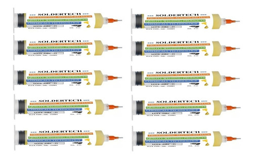 10 Flux Organico Solido  Profesional  Jeringa 25cc 