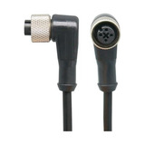 Conector Codo Hembra 5 Pines 12mm 5mts Cable Para Sensor