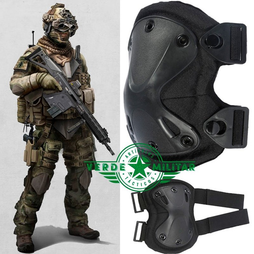 Kit De Protección Rodilleras Coderas Militar Policia Segurid