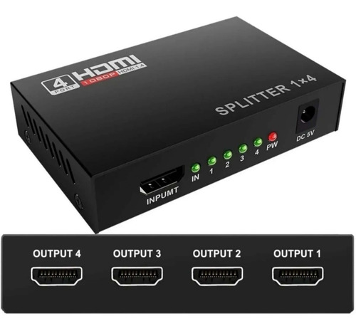  Splitter Switch 1x4 Hdmi Full Hd 3d 4k Hdtv 1080p - Miki 