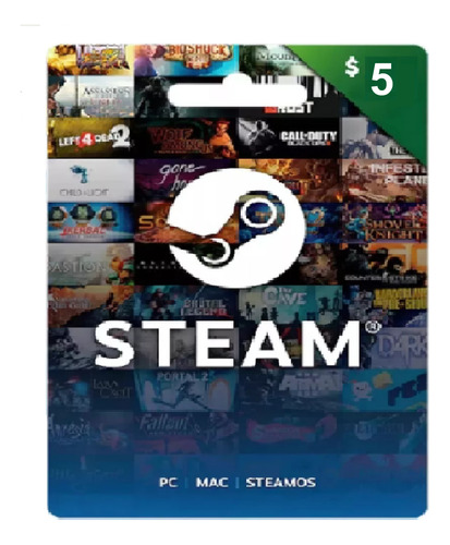 Gift Card Steam 5 Dolares Cta Argentina