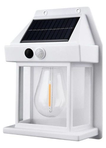 Pack 2 Aplique Farol Solar Con Ampolleta Calida + Sensor Mov