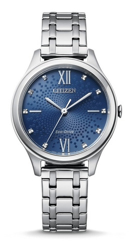 Reloj Citizen Eco-drive Acero Mujer Em0500-73l Fondo Azul
