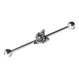 Piercing Oreja Orbital Silver Rose 14g Acero Quirurgico 1pz