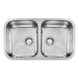 Fregadero Cinzia78,4x48 2v Submontar Doble Tina Acero Inox.