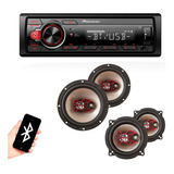 Toca Rádio Mp3 Player Bluetooth Automotivo + 4 Alto Falantes