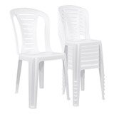 Silla Plástica X8 Apilable Reforzada Blanco Reina Quality Ct