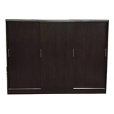 Placard Muebles Hedi 1.80m 240 X 180 Color Wengue De Melamina Con 3 Puertas  Corredizas