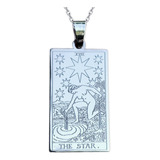 Collar Carta Tarot Acero Quirúrgico Arcano Estrella Luna Sol