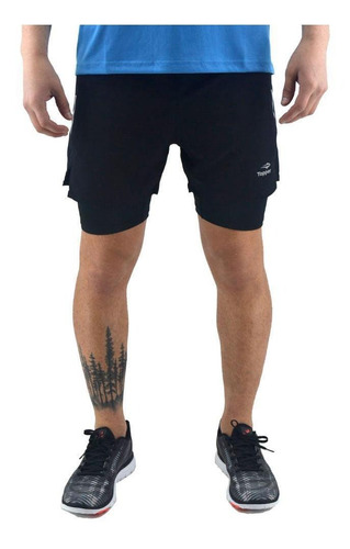 Short Topper Hombre Woven 2in 1 Running Negro