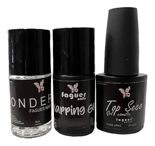 Kit Kapping Gel + Bonder + Top Seco Uv Led Faguer Nails