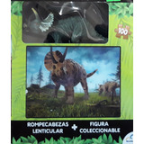 Rompecabezas Lenticular 3d 100 Piezas + Figura Triceratops