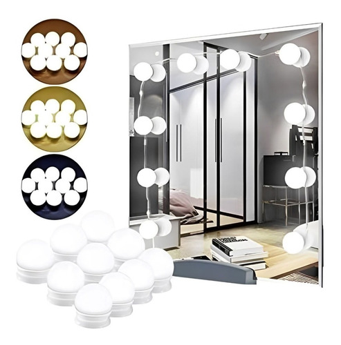 Kit 10 Un Lampadas P/ Espelhos Camarim Led Luz Frete Gratis