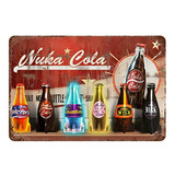 Cartel Vintage - Nuka Cola - Placa Metálica Retro 8×12 