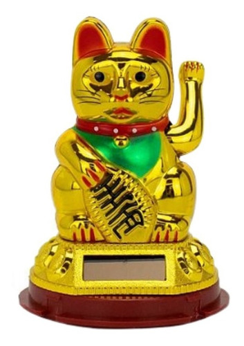 Maneki Neko O Gato Da Sorte Japonês Movido Energia 9cm Solar