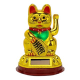 Maneki Neko O Gato Da Sorte Japonês Movido Energia 9cm Solar