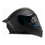 Casco Abatible Zero Carbon Negro Con Led Kov Certif. Dot P