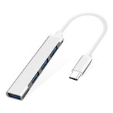 Hub Aluminio Usb C 4 Puertos Usb Compatible Pc Mac Win Lin