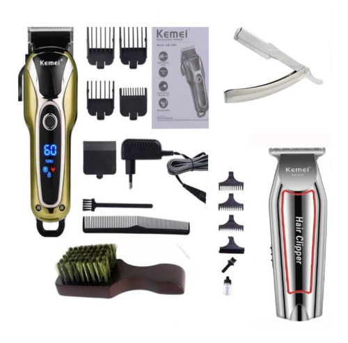 Kit Completo Maquina Cortar Cabelo Acabamento Barba Pezinho