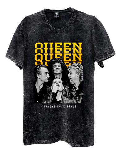 Remeras Dtg Premium Queen Happy Nevada/negro/bl Convoys Rock