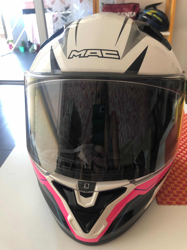 Casco Para Motos Mac Speed 2.0 Disco White Pink Talle Xs