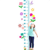 Régua Medidora De Crescimento Infantil Flores Quarto Menina
